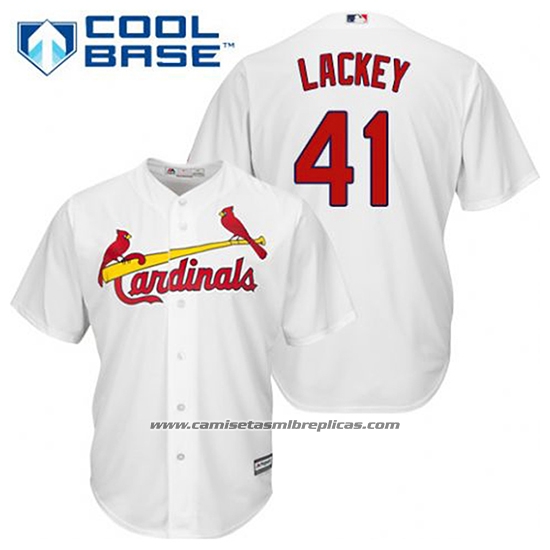 Camiseta Beisbol Hombre St. Louis Cardinals John Lackey 41 Blanco Primera Cool Base